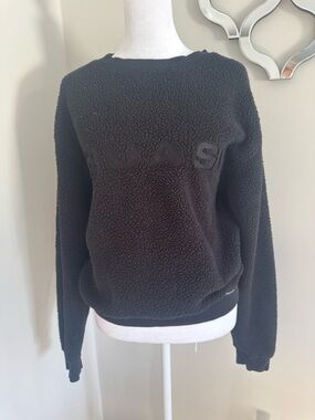 Black Teddy Fleece Crewneck Sweater - Casual Everyday